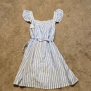 LOFT Casual Dress in Blue and White stripe - sz L